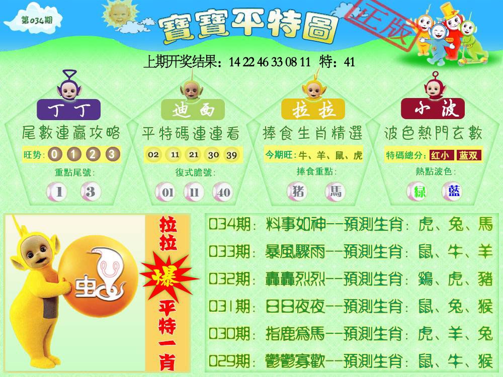 034期天线宝宝平特图[图]