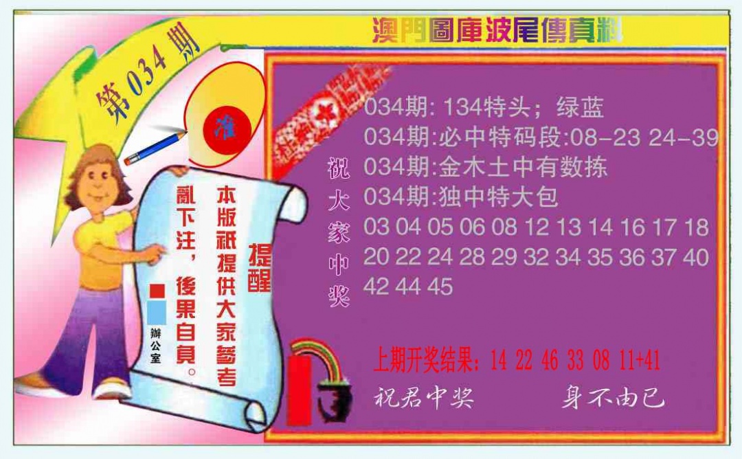 034期波尾传真料[图]