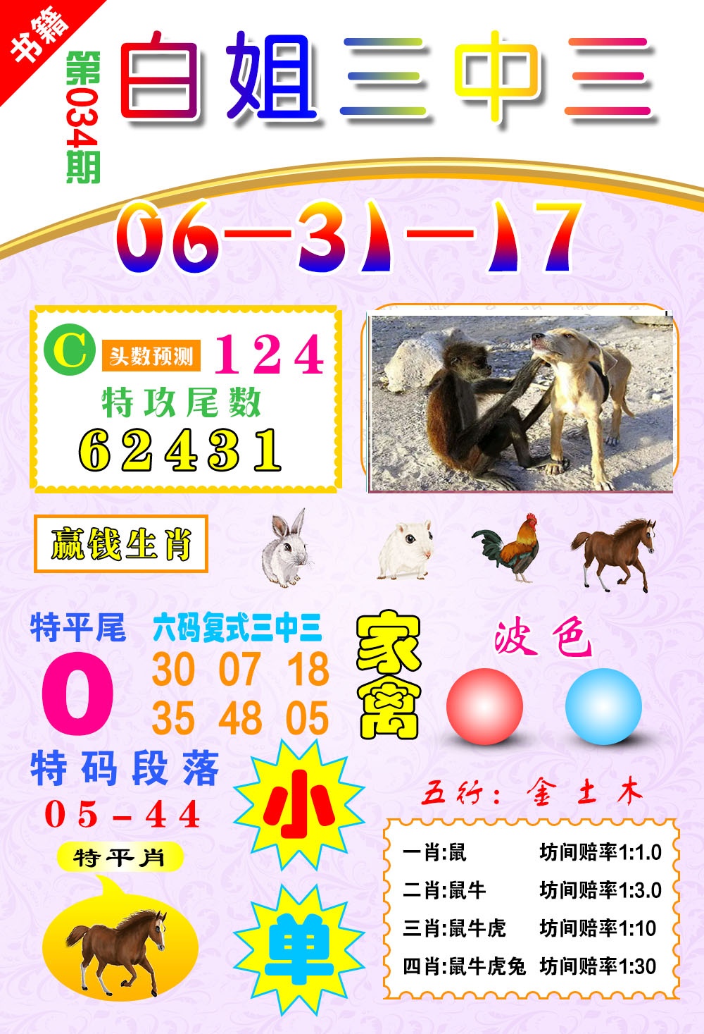 034期澳门白姐锦囊[图]