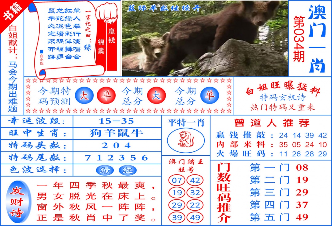 034期澳门东北虎[图]