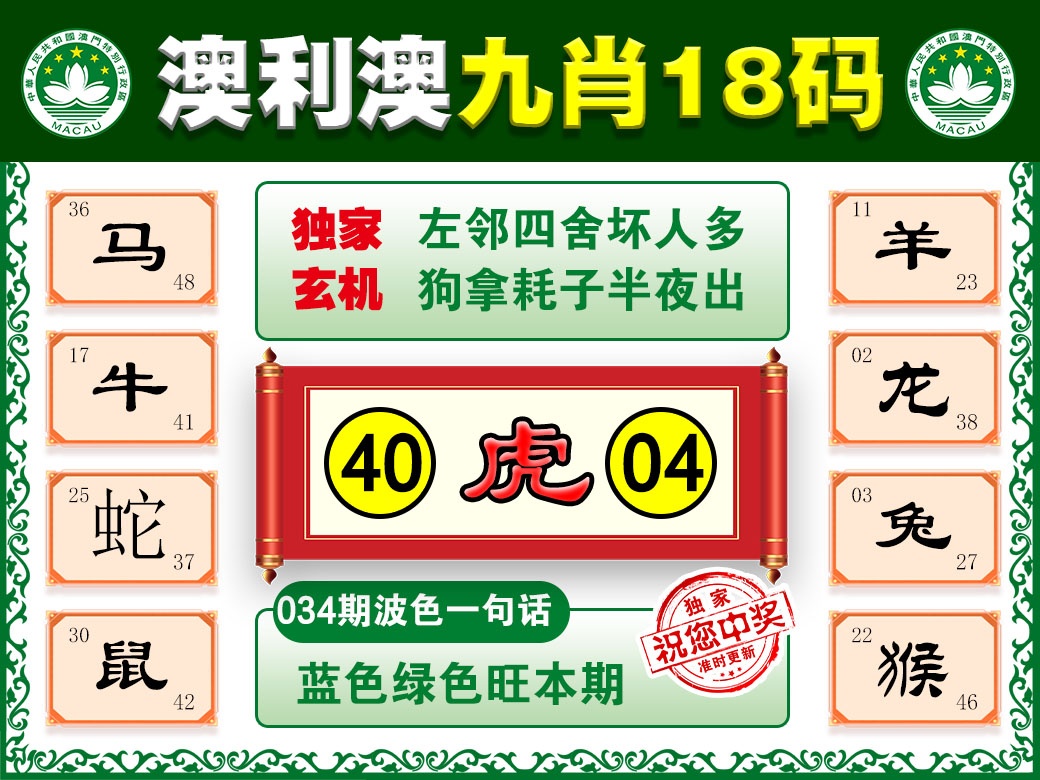 034期澳利澳九肖[图]