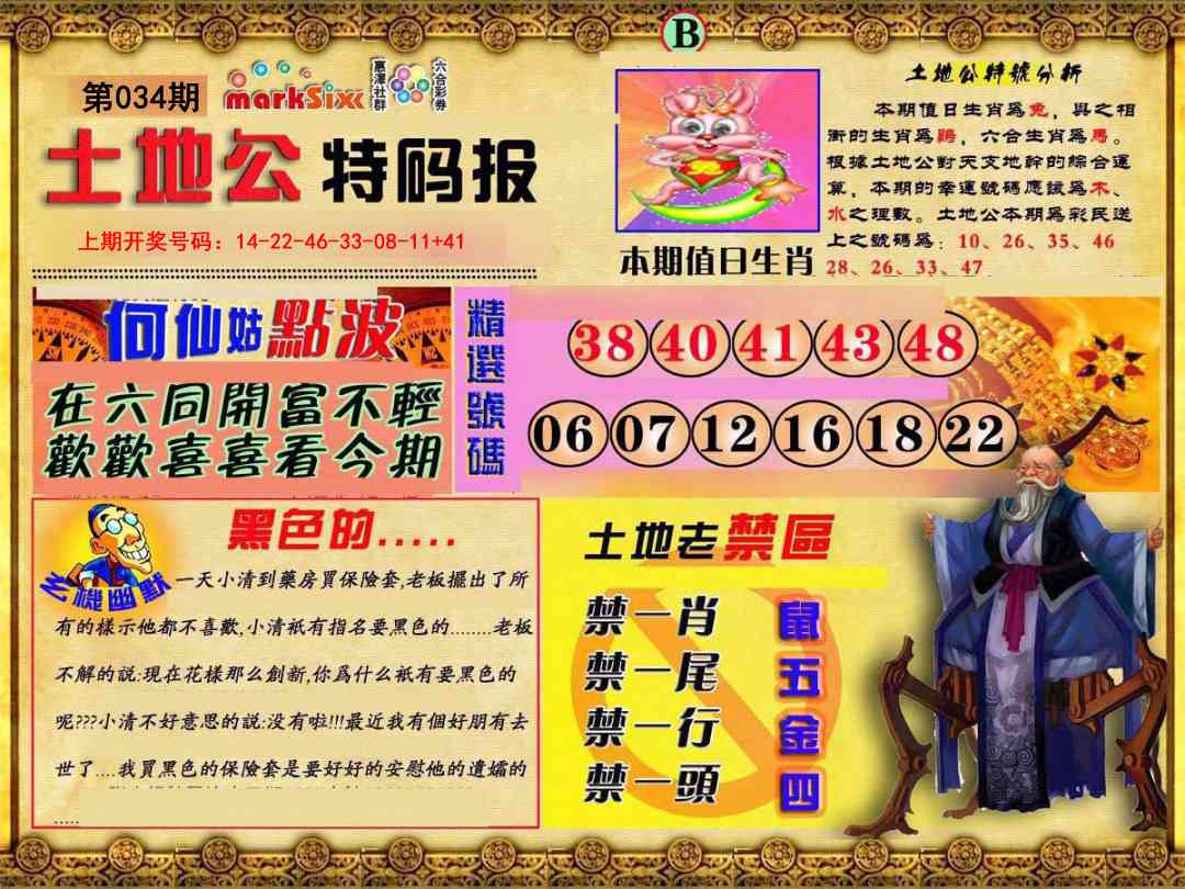 034期土地公特码报B[图]