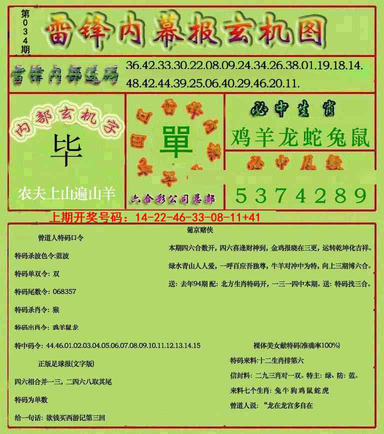 034期雷锋玄机报[图]