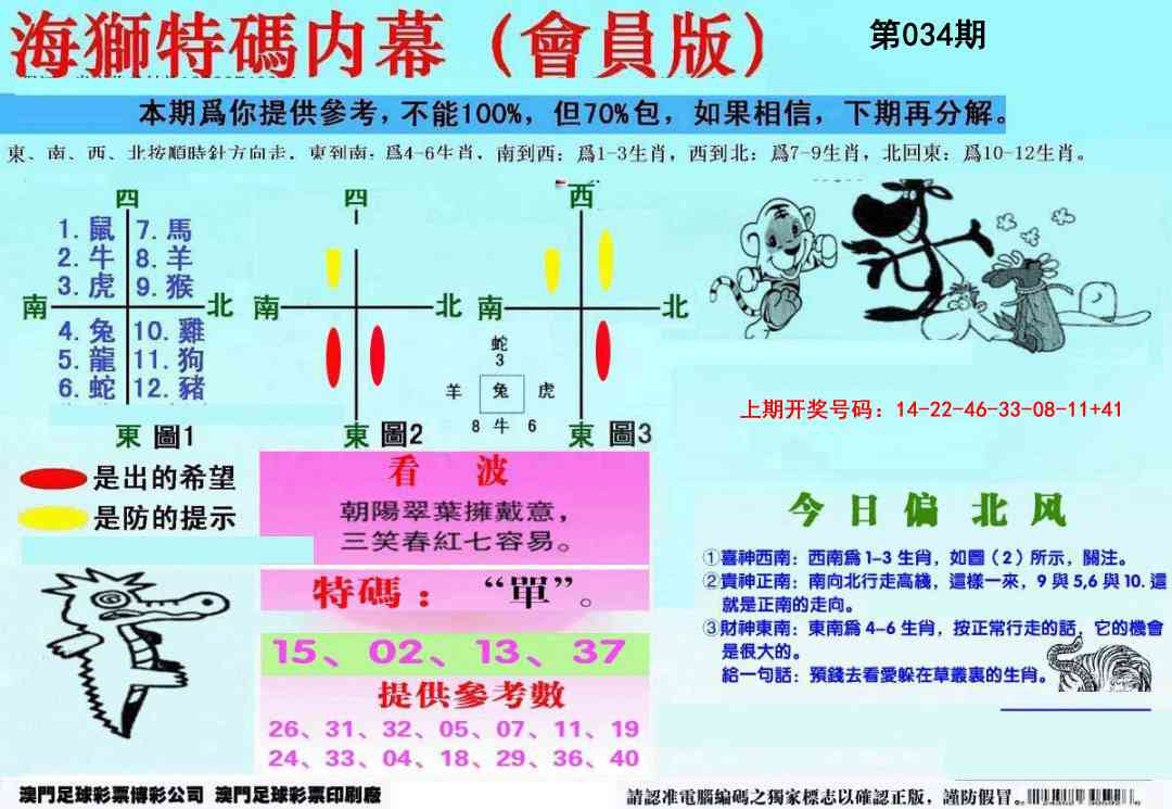 034期另版海狮特码内幕报[图]