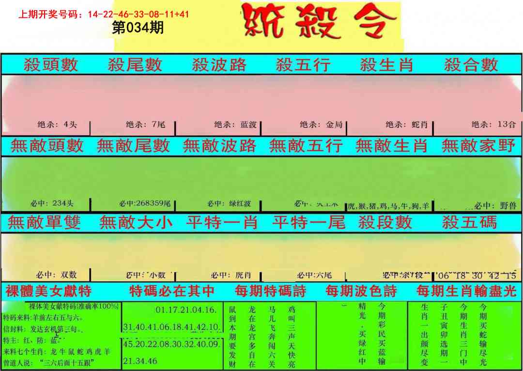 034期统杀令[图]