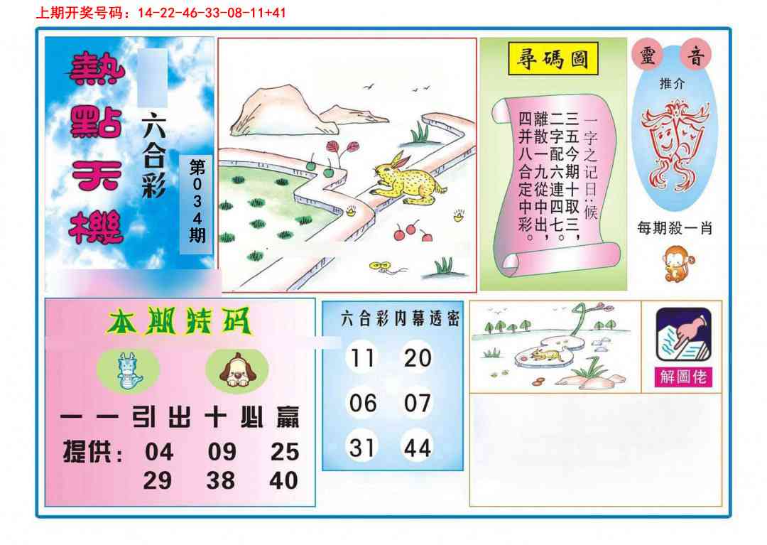 034期热点天机[图]