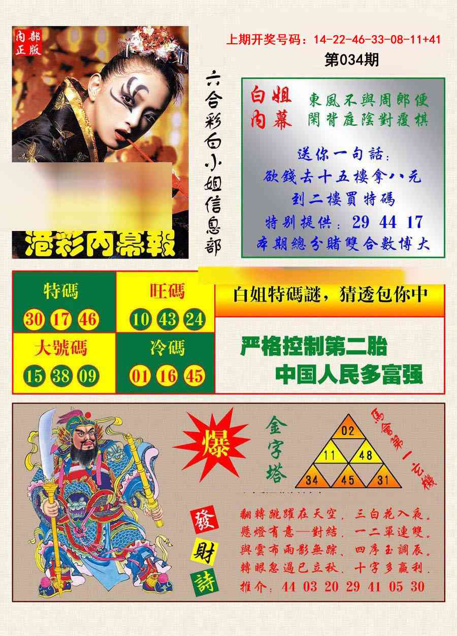034期港彩内幕报[图]
