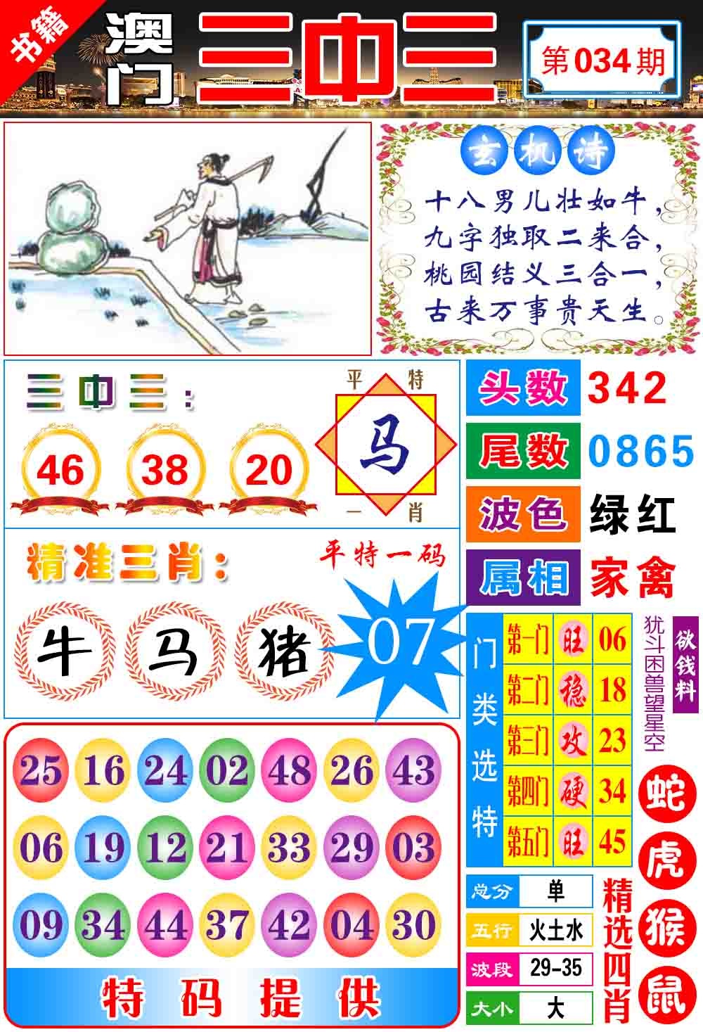 034期澳门宝典三中三[图]